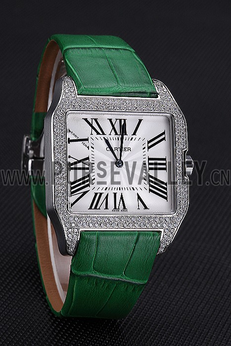 Cartier Santos 100 Diamond Silver Bezel 621929
