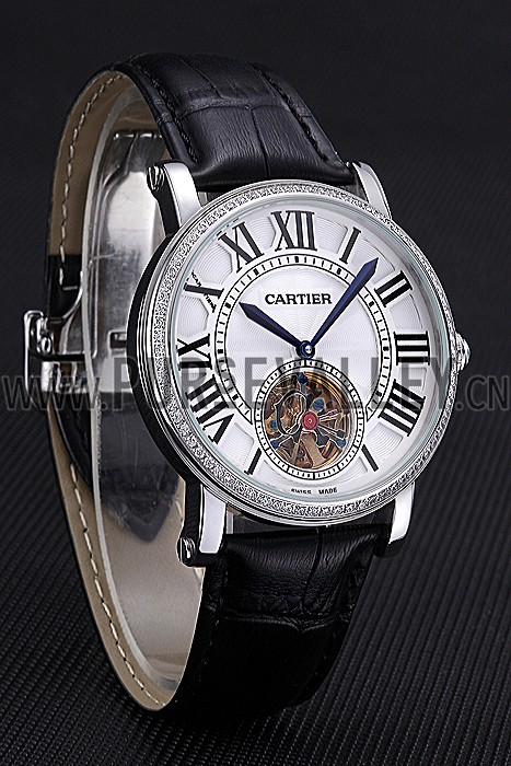 Cartier Rotonde Flying Tourbillon Diamonds White Dial 621954