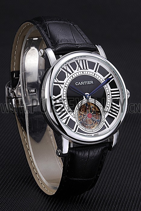 Cartier Rotonde Flying Tourbillon Black Dial 621955