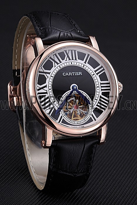 Cartier Rotonde Flying Tourbillon Black Dial 621957