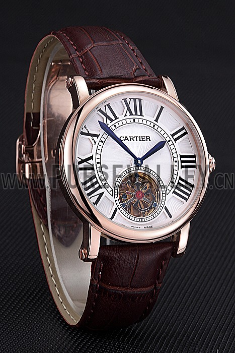 Cartier Rotonde Flying Tourbillon White Dial 621958