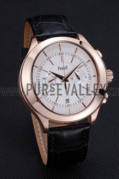 Piaget Gouverneur Chronograph Rose Gold White Dial 621980