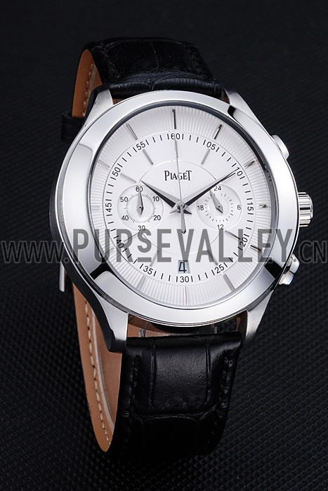 Piaget Gouverneur Chronograph Stainless Steel White Dial 621981