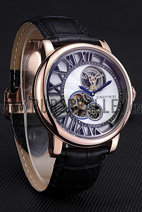 Cartier Rotonde Reversed Tourbillon White Dial 621949