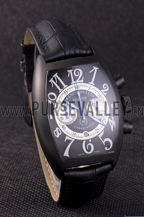 Franck Muller Casablanca White Dial Numbers Black Croco Strap 80302