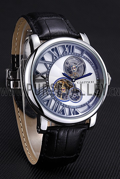 Cartier Rotonde Reversed Tourbillon White Dial 621947