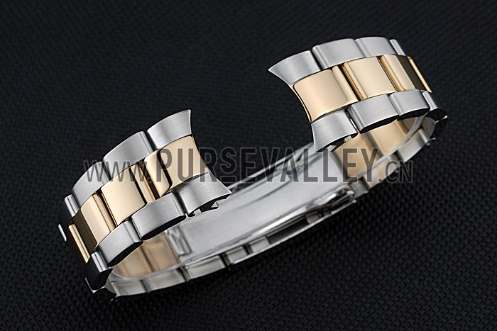 Rolex Plated Yellow Gold and Stainless Steel Link Bracelet 622488