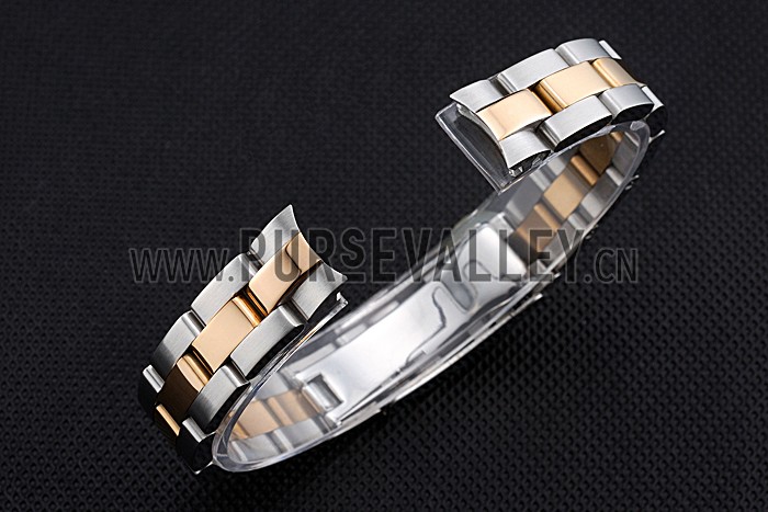 Rolex Plated Rose Gold and Stainless Steel Link Bracelet 622489