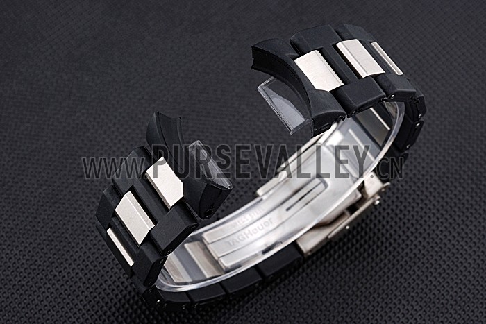 Tag Heuer Plated Stainless Steel and Black Rubber Bracelet 622501