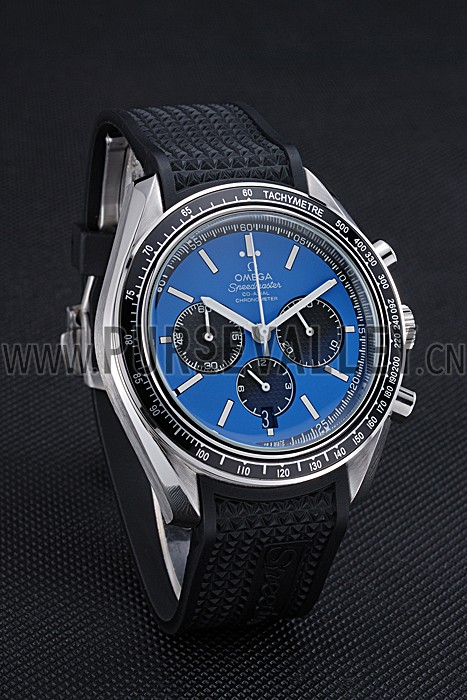 Omega Speedmaster Black Rubber Strap Blue Dial 622043