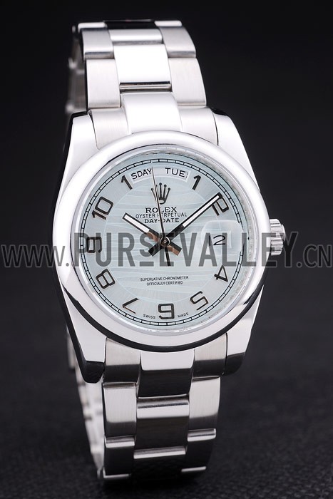 Rolex DayDate Polished Silver Bezel White Dial 7470