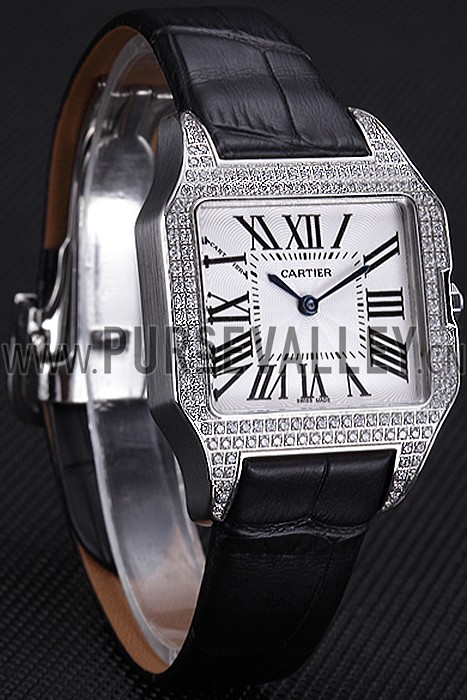 Cartier Santos 100 Diamond Silver Bezel 621909