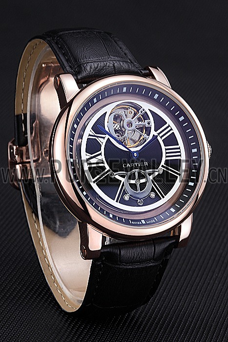 Cartier Rotonde Flying Tourbillon Black Dial 621944