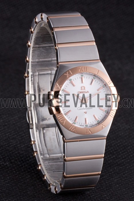 Omega Constellation Rose Gold Bezel Two Tone Band som101 621481