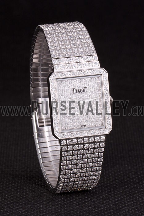 Piaget Swiss Limelight Diamonds Encrusted Stainless Steel Watch 80295