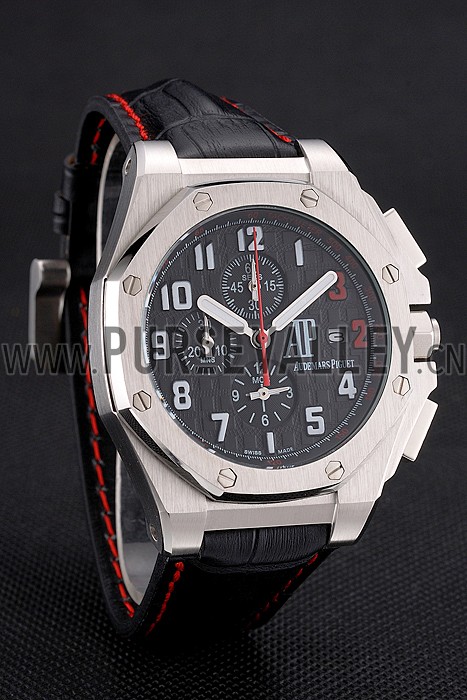 Audemars Piguet Royal Oak Offshore Shaquille O'Neal Black Dial Stainless Steel Case Black Leather Strap