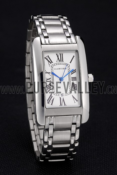 Cartier Tank Americaine 21mm White Dial Stainless Steel Case And Bracelet
