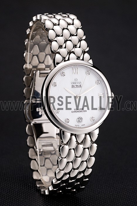 Omega De Ville Prestige White Dial With Diamonds Stainless Steel Case And Bracelet