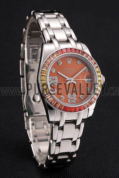 Rolex Datejust Pearlmaster 39 Cognac Dial Stainless Steel Case And Bracelet