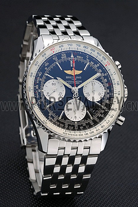 Swiss Breitling Navitimer Black Dial Stainless Steel Bracelet 622442