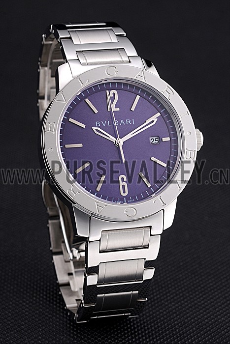 Bvlgari Solotempo Purple Dial Stainless Steel Case And Bracelet 622739