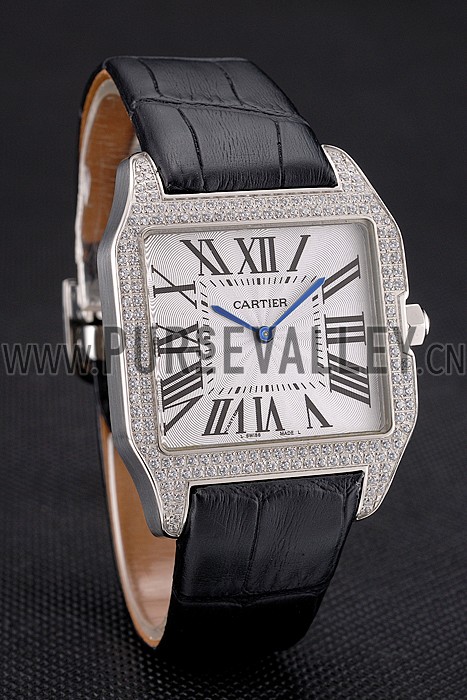 Cartier Santos 100 Diamond Silver Bezel 621924