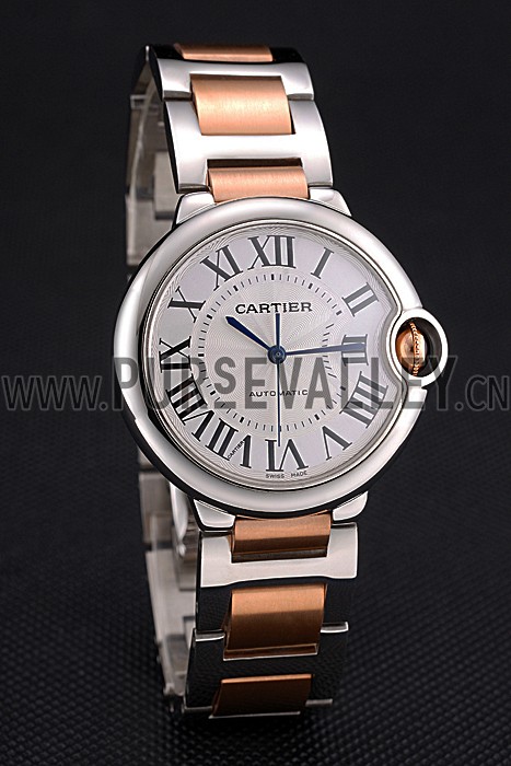 Swiss Cartier Ballon Bleu 36mm Silver Dial Stainless Steel Case Two Tone Rose Gold Bracelet 622876