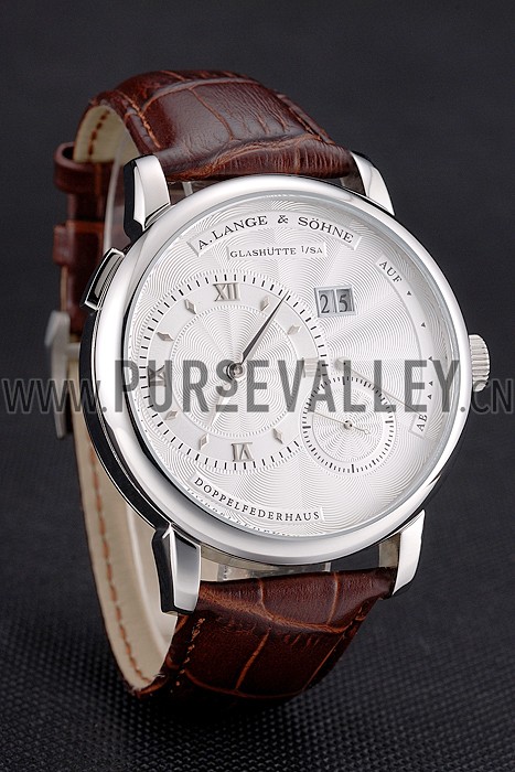 A. Lange & Sohne Lange 1 White Dial Stainless Steel Case Brown Leather Strap