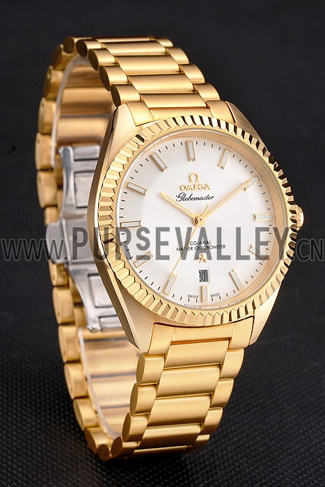 Omega Globemaster White Diak Gold Case And Bracelet