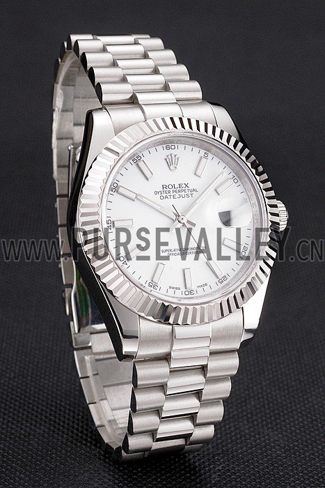 Swiss Rolex Datejust White Dial Stainless Steel Case And Bracelet