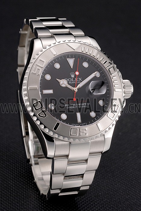 Rolex Yacht-Master Black Dial Stainless Steel Case And Bracelet