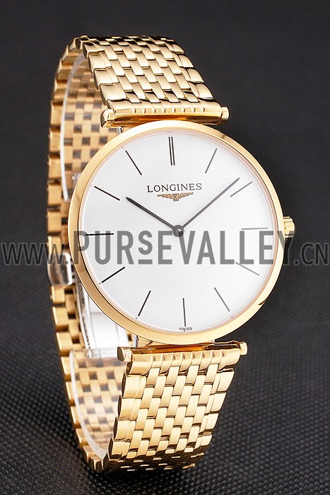 Swiss Longines Grande Classique White Dial Gold Case And Bracelet