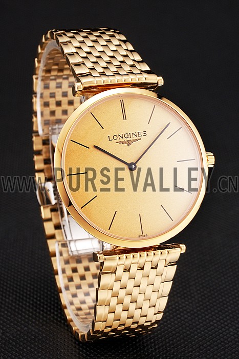 Swiss Longines Grande Classique Gold Dial Gold Case And Bracelet