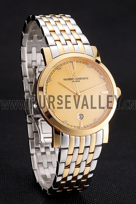 Vacheron Constantin Fine Gold Dial Gold Case Two Tone Bracelet