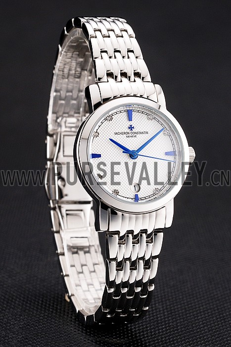 Vacheron Constantin Fine White Dial Blue Marks Stainless Steel Case And Bracelet