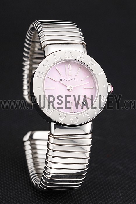 Bvlgari Bvlgari Light Pink Dial Stainless Steel Case And Tubogas Bracelet