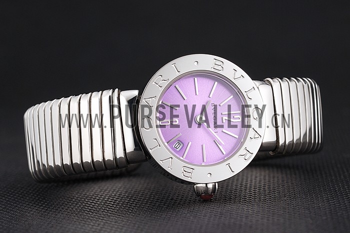 Bvlgari Bvlgari Lilac Dial Stainless Steel Case And Tubogas Bracelet
