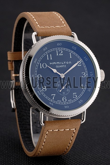 Hamilton Navy Pioneer Small Second Black Dial Stainless Steel Case Light Brown Leather Strap