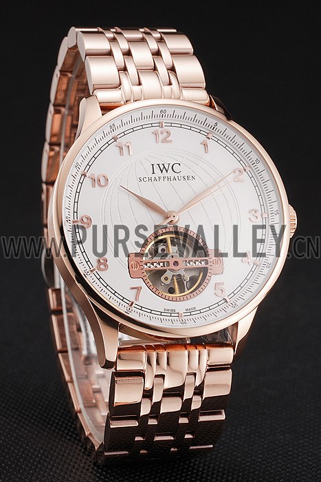 IWC Portugieser Tourbillon White Dial Rose Gold Numerals Rose Gold Case And Bracelet