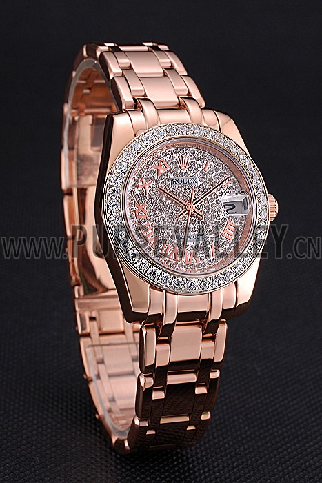 Rolex Datejust Diamond Dial And Bezel Pink Gold Case And Bracelet 622836