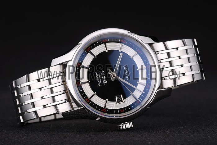 Omega Swiss DeVille Stainless Steel Bezel Black Dial 7600