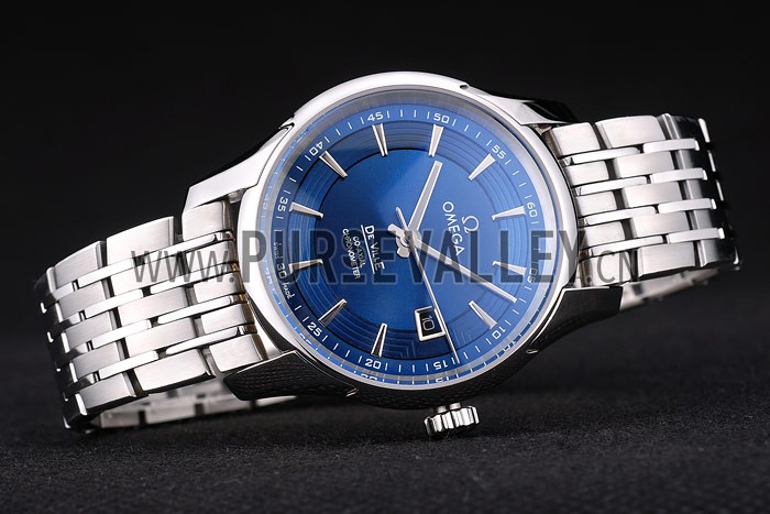 Omega Swiss DeVille Stainless Steel Bezel Blue Dial 7602