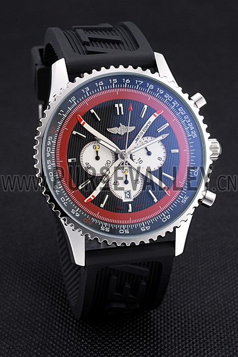 Breitling Certifie Black Rubber Strap Black Dial Chronograph 80182