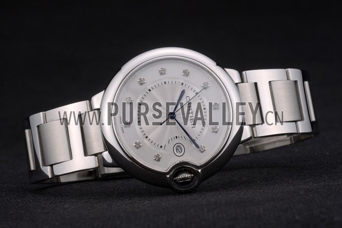 Cartier Ballon Bleu 42mm White Dial Stainless Steel Case Two Tone Silver Bracelet