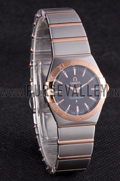 Omega Constellation Rose Gold Bezel Two Tone Band som100 621480