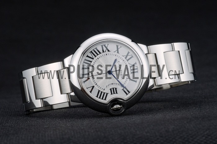 Cartier Ballon Bleu 38mm White Dial Stainless Steel Case Two Tone Silver Bracelet