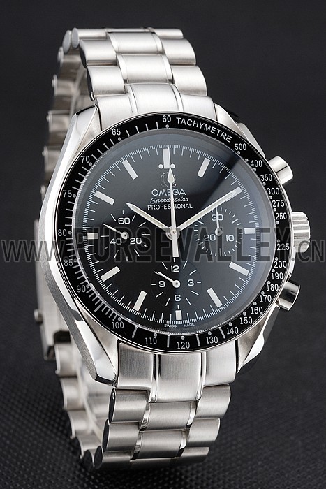 Swiss Omega Speedmaster Professional Black Dial Stainless Steel Case And Bracelet