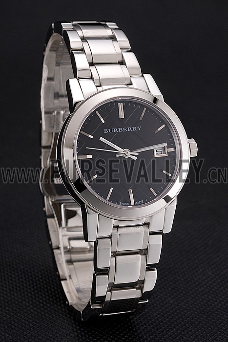 Burberry The City Black Dial Stainless Steel Case And Bracelet