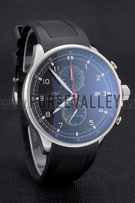 IWC Portugieser Yacht Club Black Dial Stainless Steel Case Black Rubber Strap