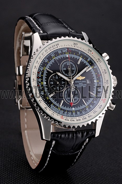 Breitling Navitimer World Black Dial Black Leather Bracelet 622513